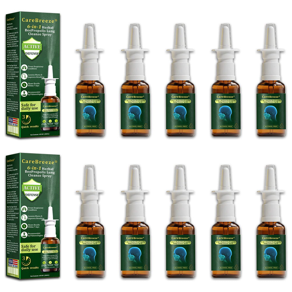 🍃✅US Official Store:CareBreeze® 6-in-1 Herbal BeePropolis Lung Cleanse Spray(👨⚕️Directly acts on COPD, asthma, chronic bronchitis (CB), respiratory infections, lung cancer, sinusitis, and other conditions)