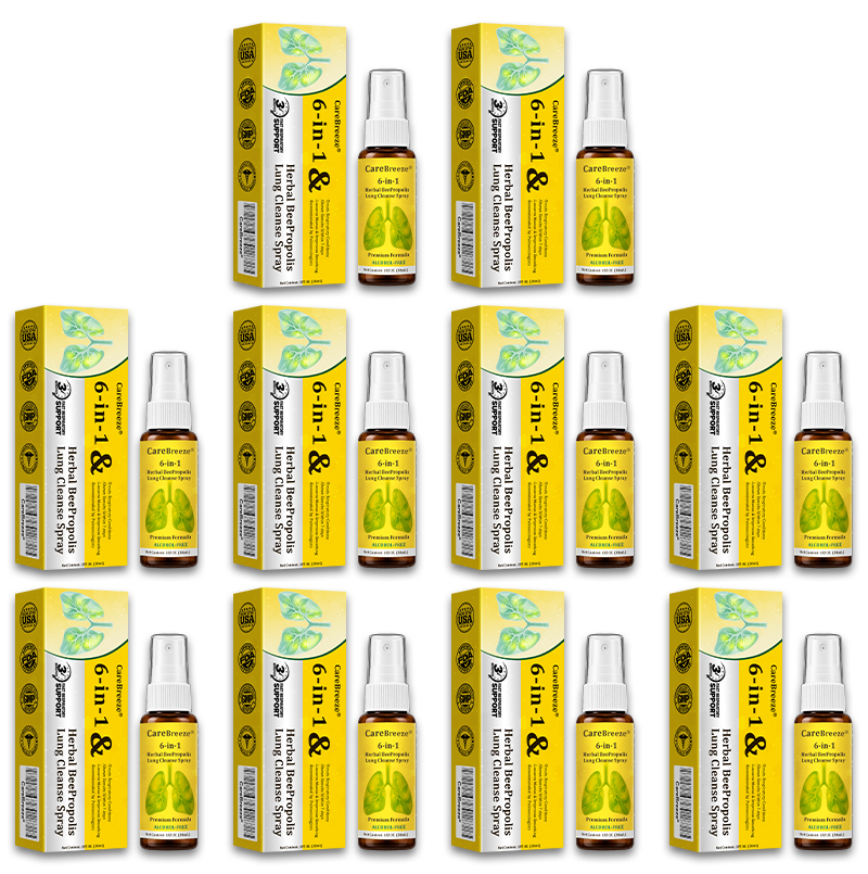 🐝🇺🇸 Official Store:CareBreeze® 6-in-1 Herbal BeePropolis Lung Cleanse Spray(👨⚕️Directly acts on COPD, asthma, chronic bronchitis (CB), respiratory infections, lung cancer, sinusitis, and other conditions🫁)