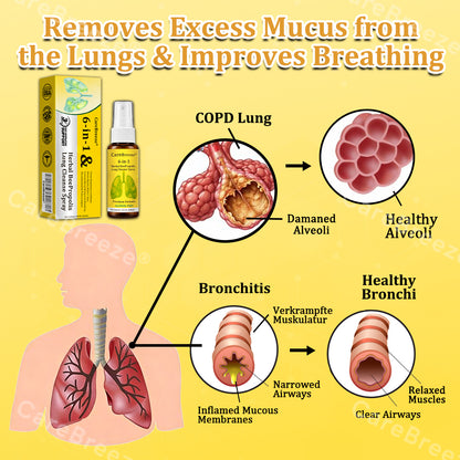 🐝🇺🇸 Official Store:CareBreeze® 6-in-1 Herbal BeePropolis Lung Cleanse Spray（👨‍⚕️Directly acts on COPD, asthma, chronic bronchitis (CB), respiratory infections, lung cancer, sinusitis, and other conditions🫁）
