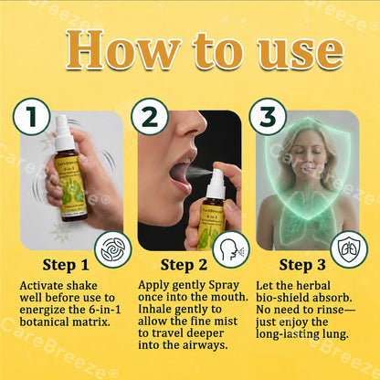 🐝🇺🇸 Official Store:CareBreeze® 6-in-1 Herbal BeePropolis Lung Cleanse Spray（👨‍⚕️Directly acts on COPD, asthma, chronic bronchitis (CB), respiratory infections, lung cancer, sinusitis, and other conditions🫁）