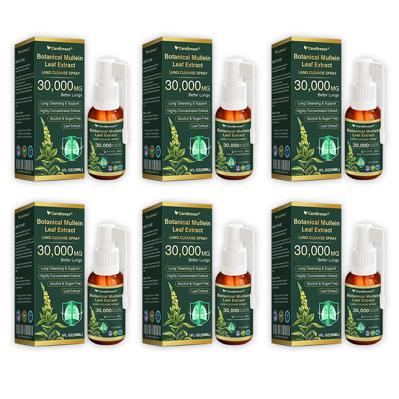 ⚡⚡✅US Official Store:CareBreeze® Botanical Mullein Leaf Extract Lung Cleanse Spray（👨‍⚕️Directly acts on COPD, asthma, chronic bronchitis (CB), respiratory infections, lung cancer, sinusitis, and other conditions）