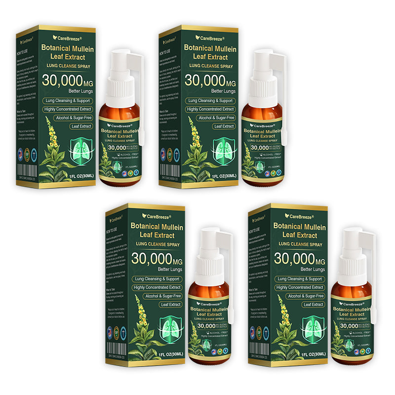 ⚡⚡✅US Official Store:CareBreeze® Botanical Mullein Leaf Extract Lung Cleanse Spray（👨‍⚕️Directly acts on COPD, asthma, chronic bronchitis (CB), respiratory infections, lung cancer, sinusitis, and other conditions）