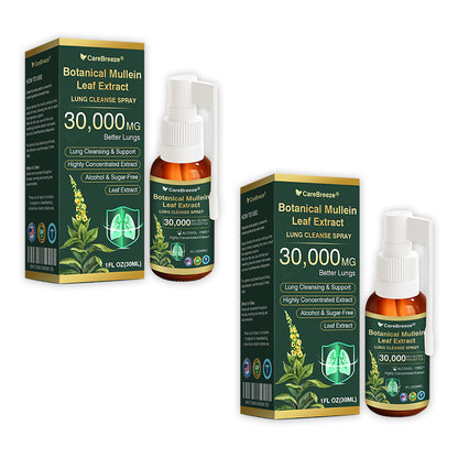 ⚡⚡✅US Official Store:CareBreeze® Botanical Mullein Leaf Extract Lung Cleanse Spray（👨‍⚕️Directly acts on COPD, asthma, chronic bronchitis (CB), respiratory infections, lung cancer, sinusitis, and other conditions）