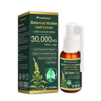 ⚡⚡✅US Official Store:CareBreeze® Botanical Mullein Leaf Extract Lung Cleanse Spray（👨‍⚕️Directly acts on COPD, asthma, chronic bronchitis (CB), respiratory infections, lung cancer, sinusitis, and other conditions）