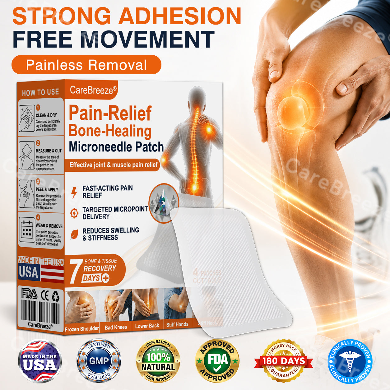 ✅🇺🇸 CareBreeze® Pain-Relief Bone-Healing Microneedle Patch