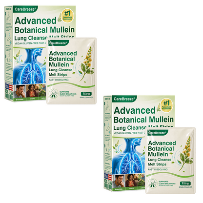 🇺🇸 ✅CareBreeze® Advanced Botanical Mullein Lung Cleanse Melt Strips（👨‍⚕️Directly acts on COPD, asthma, chronic bronchitis (CB), respiratory infections, lung cancer, sinusitis, and other conditions）