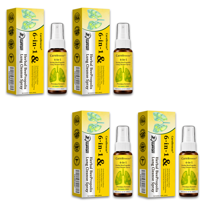 🐝🇺🇸 Official Store:CareBreeze® 6-in-1 Herbal BeePropolis Lung Cleanse Spray（👨‍⚕️Directly acts on COPD, asthma, chronic bronchitis (CB), respiratory infections, lung cancer, sinusitis, and other conditions🫁）
