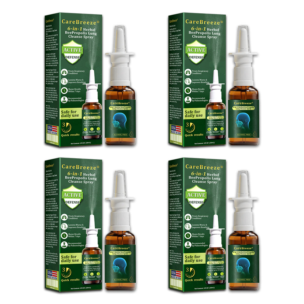 🍃✅US Official Store:CareBreeze® 6-in-1 Herbal BeePropolis Lung Cleanse Spray（👨‍⚕️Directly acts on COPD, asthma, chronic bronchitis (CB), respiratory infections, lung cancer, sinusitis, and other conditions）