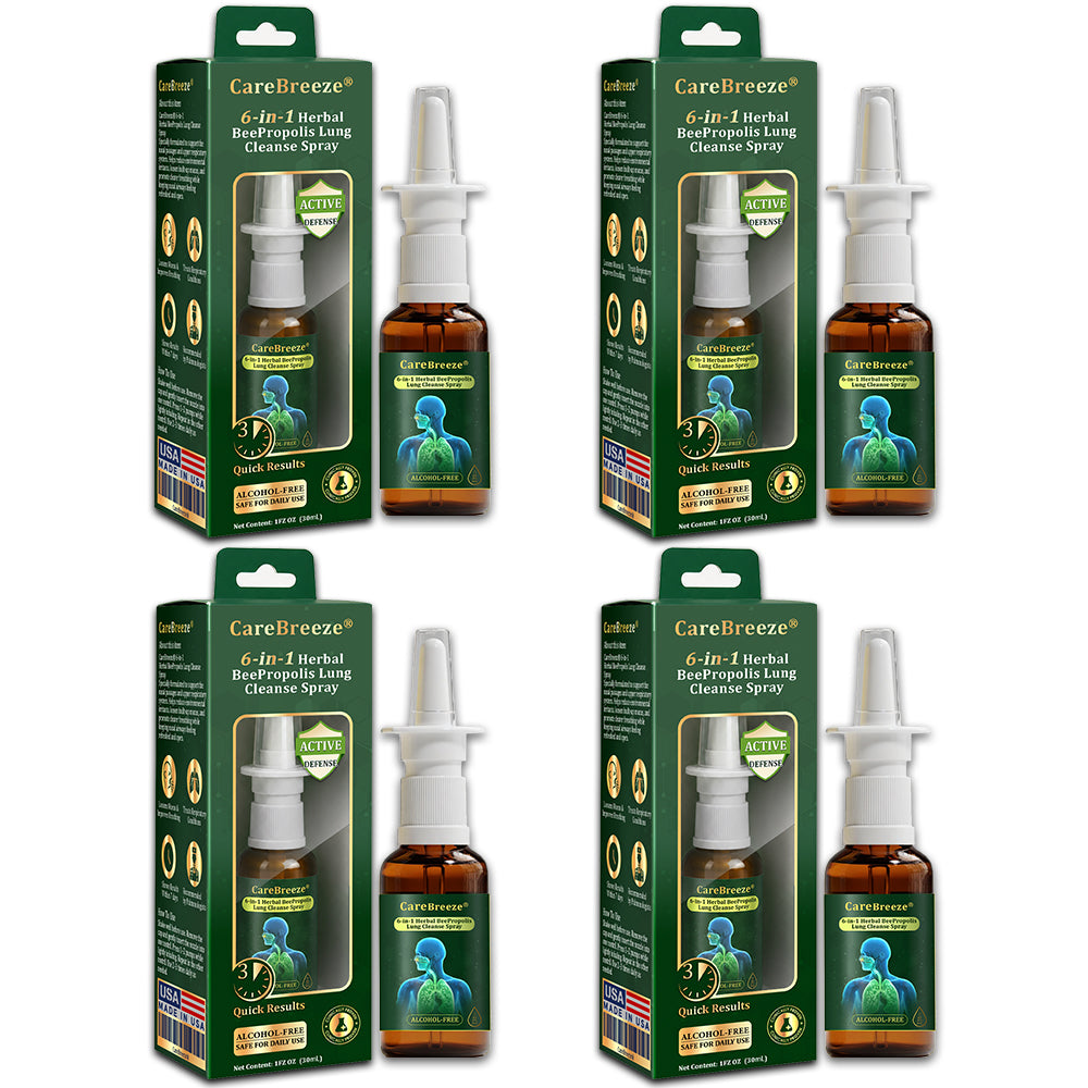 💚US Official Store:CareBreeze® 6-in-1 Herbal BeePropolis Lung Cleanse Spray🐝（👨‍⚕️Directly acts on COPD, asthma, chronic bronchitis (CB), respiratory infections, lung cancer, sinusitis, and other conditions）