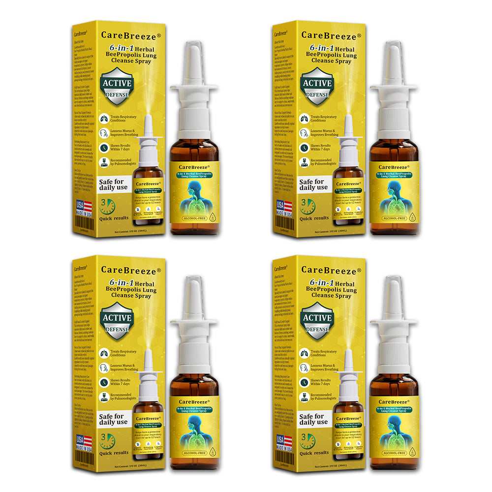 🫁🐝✅US Official Store:CareBreeze® 6-in-1 Herbal BeePropolis Lung Cleanse Spray（👨‍⚕️Directly acts on COPD, asthma, chronic bronchitis (CB), respiratory infections, lung cancer, sinusitis, and other conditions）