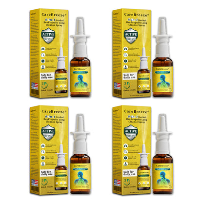 🫁🐝✅US Official Store:CareBreeze® 6-in-1 Herbal BeePropolis Lung Cleanse Spray（👨‍⚕️Directly acts on COPD, asthma, chronic bronchitis (CB), respiratory infections, lung cancer, sinusitis, and other conditions）