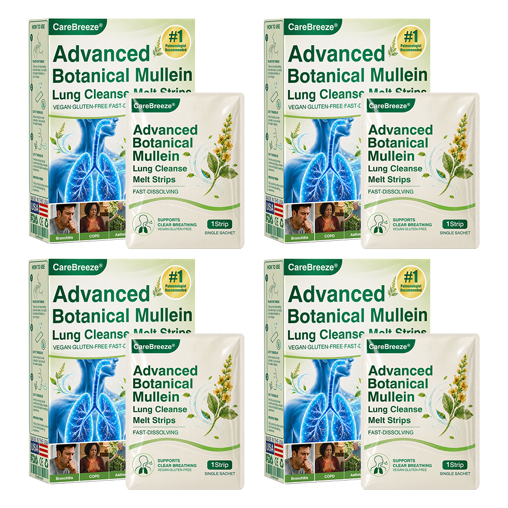 🇺🇸 ✅CareBreeze® Advanced Botanical Mullein Lung Cleanse Melt Strips（👨‍⚕️Directly acts on COPD, asthma, chronic bronchitis (CB), respiratory infections, lung cancer, sinusitis, and other conditions）