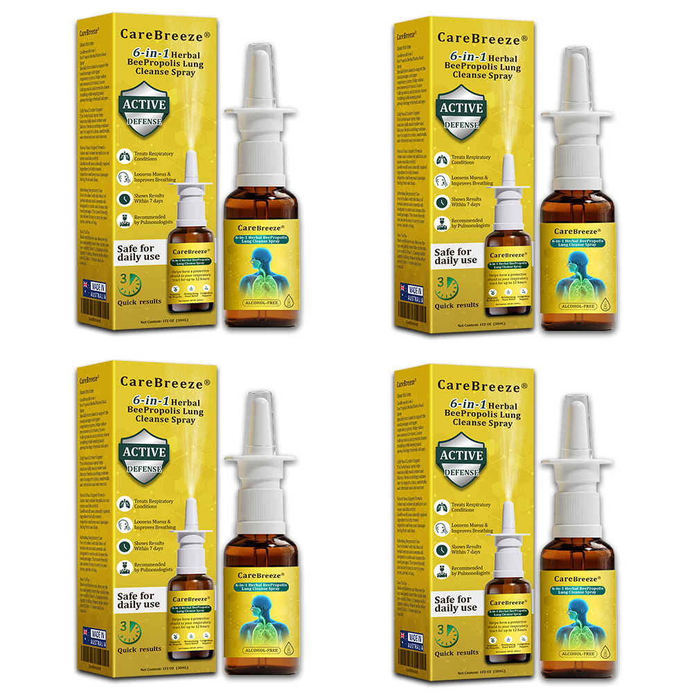 🫁🐝✅US Official Store:CareBreeze® 6-in-1 Herbal BeePropolis Lung Cleanse Spray（👨‍⚕️Directly acts on COPD, asthma, chronic bronchitis (CB), respiratory infections, lung cancer, sinusitis, and other conditions）
