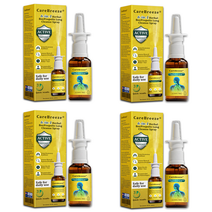 🫁🐝✅US Official Store:CareBreeze® 6-in-1 Herbal BeePropolis Lung Cleanse Spray（👨‍⚕️Directly acts on COPD, asthma, chronic bronchitis (CB), respiratory infections, lung cancer, sinusitis, and other conditions）