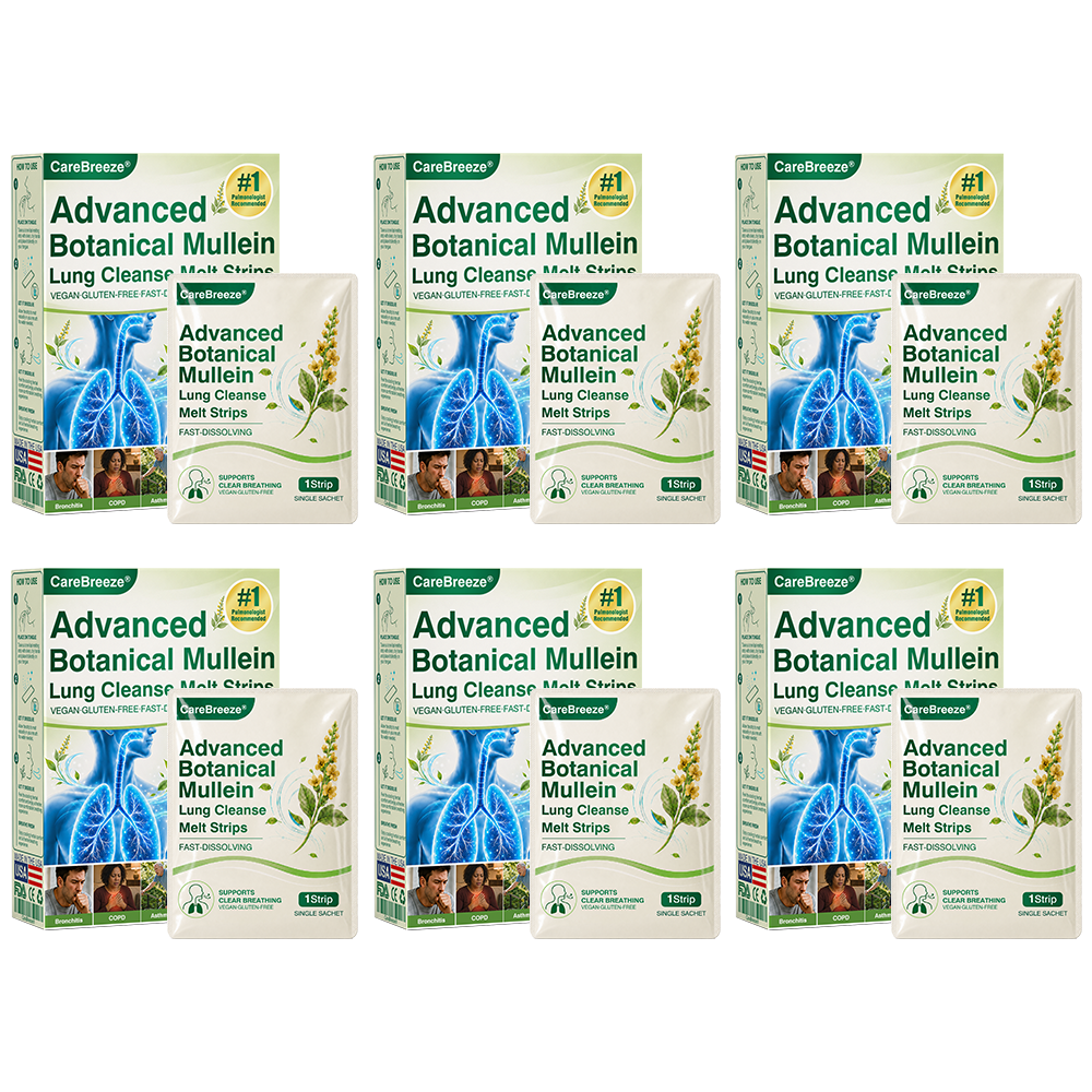 🇺🇸 ✅CareBreeze® Advanced Botanical Mullein Lung Cleanse Melt Strips（👨‍⚕️Directly acts on COPD, asthma, chronic bronchitis (CB), respiratory infections, lung cancer, sinusitis, and other conditions）