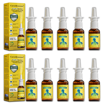 🫁🐝✅US Official Store:CareBreeze® 6-in-1 Herbal BeePropolis Lung Cleanse Spray（👨‍⚕️Directly acts on COPD, asthma, chronic bronchitis (CB), respiratory infections, lung cancer, sinusitis, and other conditions）