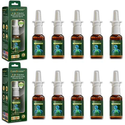 💚US Official Store:CareBreeze® 6-in-1 Herbal BeePropolis Lung Cleanse Spray🐝（👨‍⚕️Directly acts on COPD, asthma, chronic bronchitis (CB), respiratory infections, lung cancer, sinusitis, and other conditions）