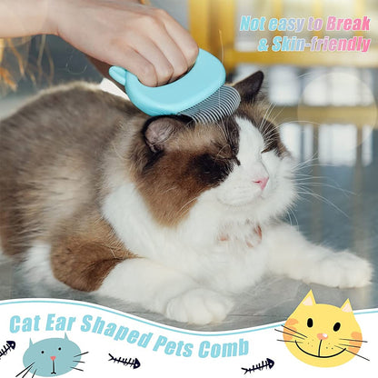 Pet Deshedding Massage Shell Comb – Soft Brush for Detangling and Removing Mats