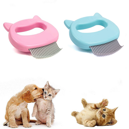 Pet Deshedding Massage Shell Comb – Soft Brush for Detangling and Removing Mats