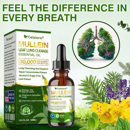 💝✅𝐔𝐒 𝐎𝐟𝐟𝐢𝐜𝐢𝐚𝐥 𝐒𝐭𝐨𝐫𝐞|𝐂𝐞𝐥𝐬𝐢𝐨𝐫𝐚® 𝐎𝐫𝐠𝐚𝐧𝐢𝐜 𝐌𝐮𝐥𝐥𝐞𝐢𝐧 𝐋𝐞𝐚𝐟 𝐋𝐮𝐧𝐠 𝐂𝐥𝐞𝐚𝐧𝐬𝐞 𝐄𝐬𝐬𝐞𝐧𝐭𝐢𝐚𝐥 𝐎𝐢𝐥 (💖Cough, wheezing, shortness of breath, sputum, stuffy nose, bronchitis, bronchitis, allergy symptoms, lung discomfort💝)