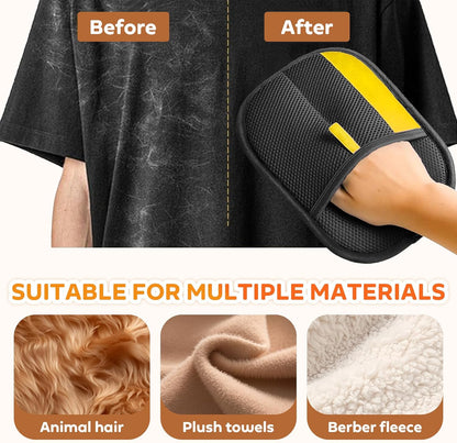 US Owned and Operated:GFOUK® Pet hair remover Electrostatic gloves Two-way brush sticky hair remover Cat hair dog hair glover Grooming Removal Cleaning