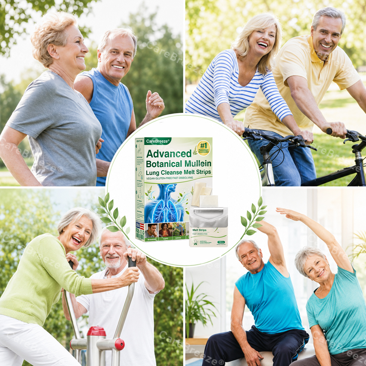 🇺🇸 ✅CareBreeze® Advanced Botanical Mullein Lung Cleanse Melt Strips（👨‍⚕️Directly acts on COPD, asthma, chronic bronchitis (CB), respiratory infections, lung cancer, sinusitis, and other conditions）