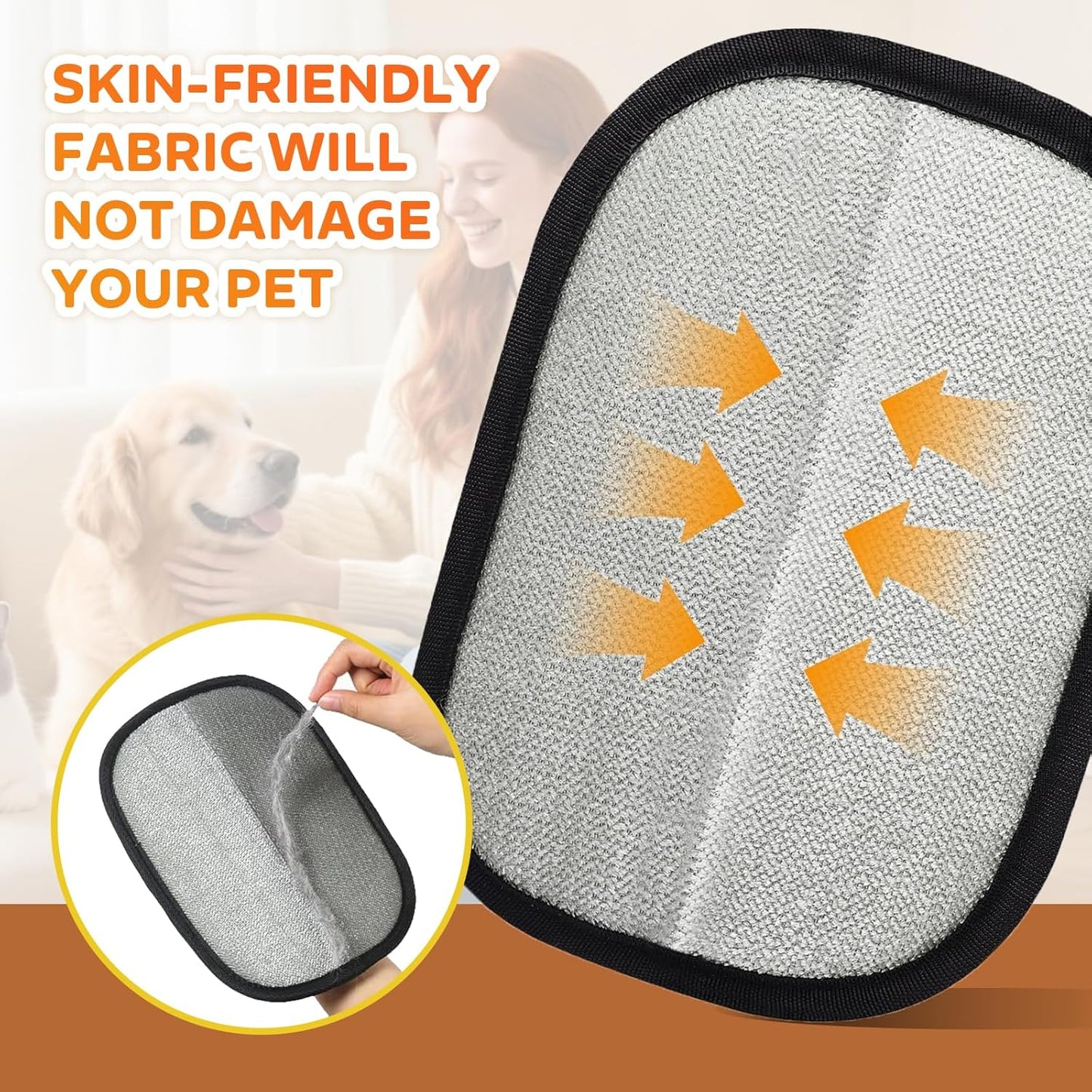 US Owned and Operated:GFOUK® Pet hair remover Electrostatic gloves Two-way brush sticky hair remover Cat hair dog hair glover Grooming Removal Cleaning