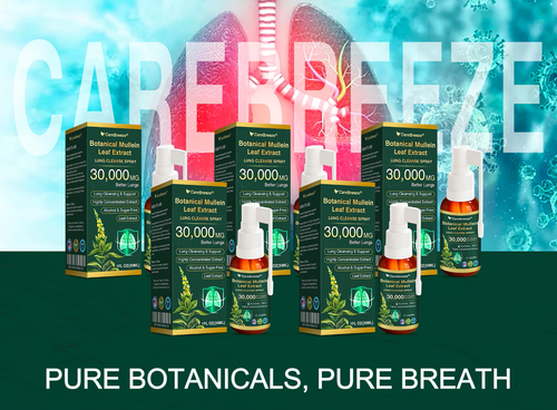 🔆✅US Official Store:CareBreeze® Botanical Mullein Leaf Extract Lung Cleanse Spray（👨‍⚕️Directly acts on COPD, asthma, chronic bronchitis (CB), respiratory infections, lung cancer, sinusitis, and other conditions）