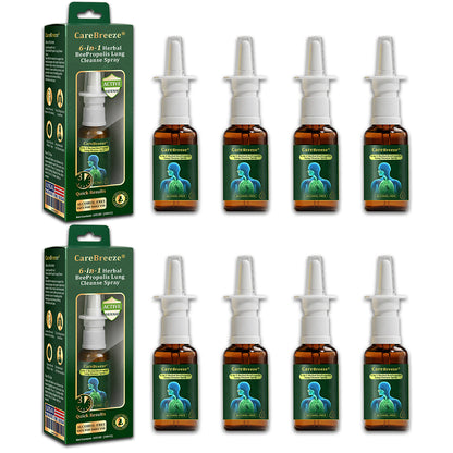 ⚡💖🇺🇸 US Official Store:CareBreeze® 6-in-1 Herbal BeePropolis Lung Cleanse Spray（👨‍⚕️Directly acts on COPD, asthma, chronic bronchitis (CB), respiratory infections, lung cancer, sinusitis, and other conditions）