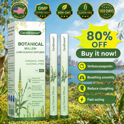 🇺🇸🫁✅Official Store: CareBreeze® Botanical Mullein Lung Cleanse Diffuser🫁（👨‍⚕️Directly acts on COPD, asthma, chronic bronchitis (CB), respiratory infections, lung cancer, sinusitis, and other conditions）